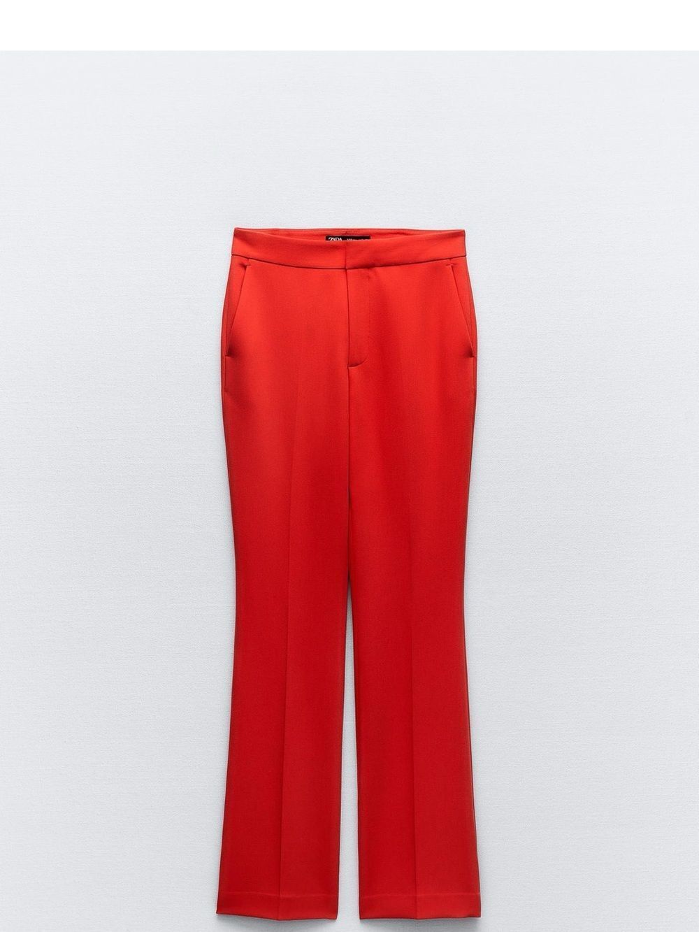 Zara Red Straight-Leg Dress Pants